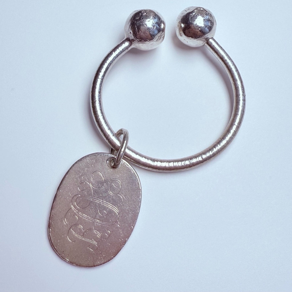Tiffany & Co. Sterling Silver Oval ID Tag Opus One Screwball Horseshoe Key Ring - Picture 2 of 6